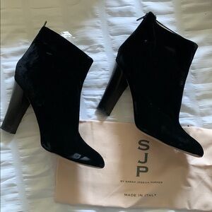 SJP by Sarah Jessica Parker Black Velvet Ankle Boots